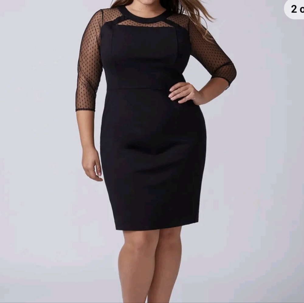 NWT lane Bryant mesh 3/4 sleeve sheath dress